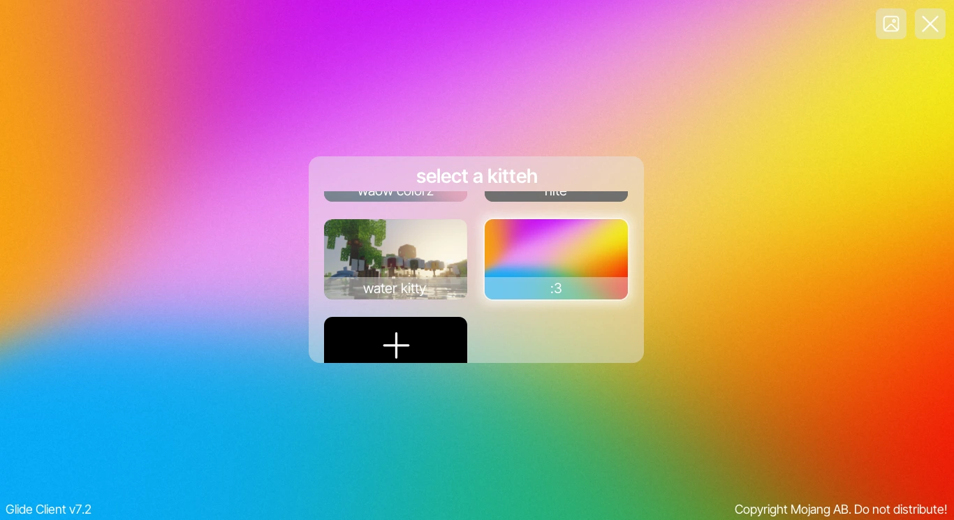 GlideClient main menu background switcher.